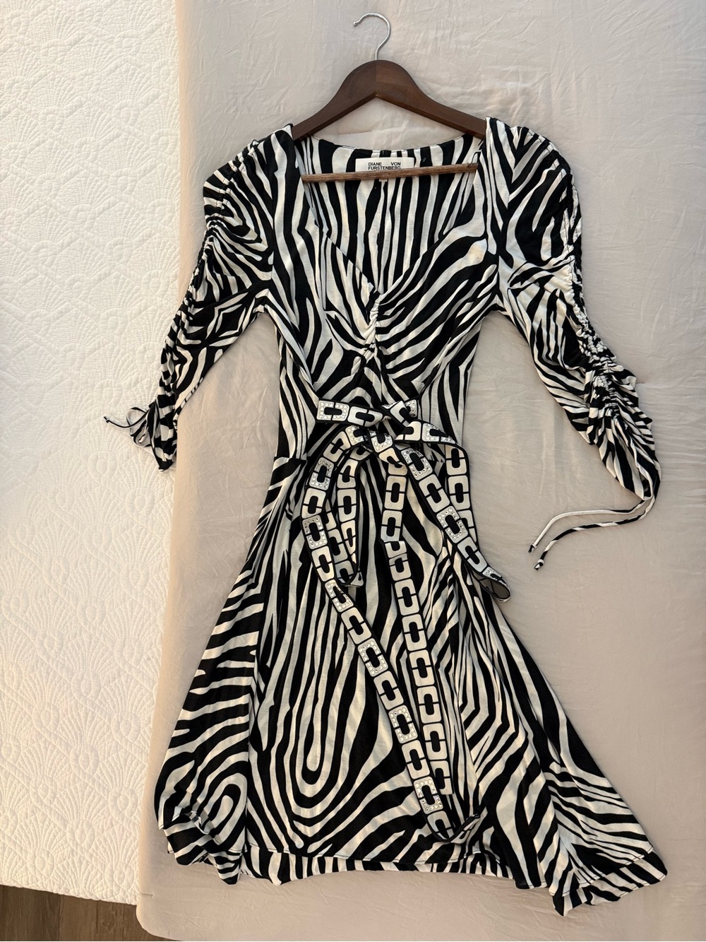 Diane Von Furstenberg - Black & White Zebra Print Wrap Dress